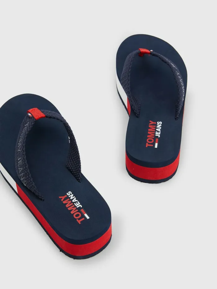 Tommy Hilfiger Flag Flatform FlipFlops Twilight Navy Womens Sandals Casaul