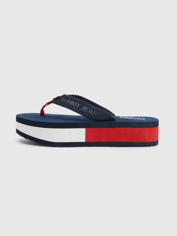 Tommy Hilfiger Flag Flatform FlipFlops Twilight Navy Womens Sandals Casaul