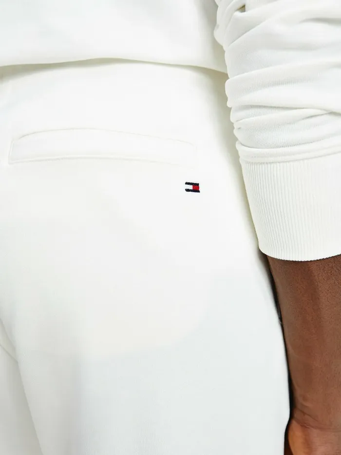 Tommy Hilfiger Flag Logo Cuffed Joggers Ecru Mens Trousers