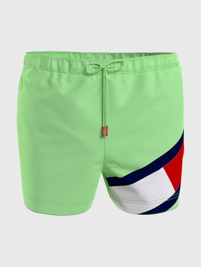 Tommy Hilfiger Flag Mid Length Drawstring Swim Shorts Luminous Lime Mens Swimwear Online Tommy Hilfiger Flag Mid Length Drawstring Swim Shorts Luminous Lime Mens Swimwear Online