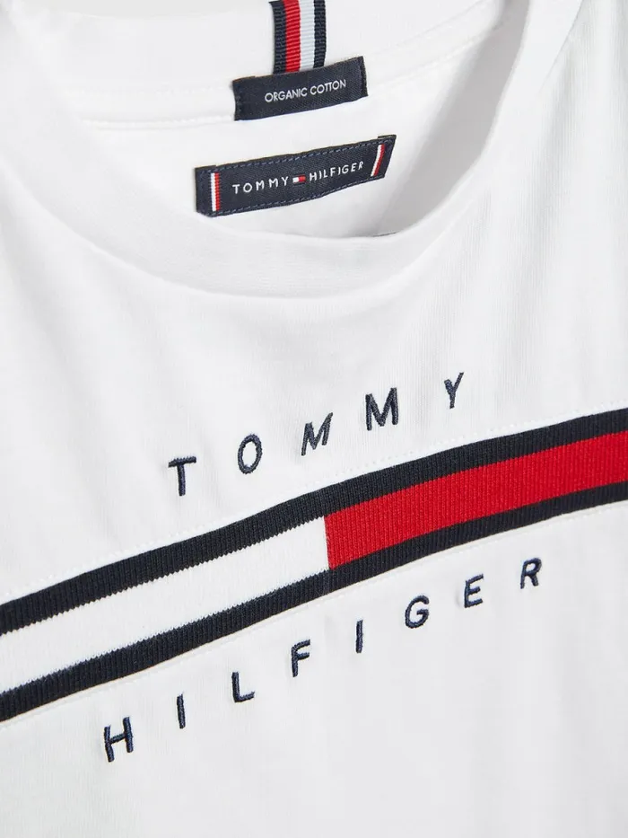 Tommy Hilfiger Flag Rib Insert TShirt White Boys TShirts and Polos Gift Ideas