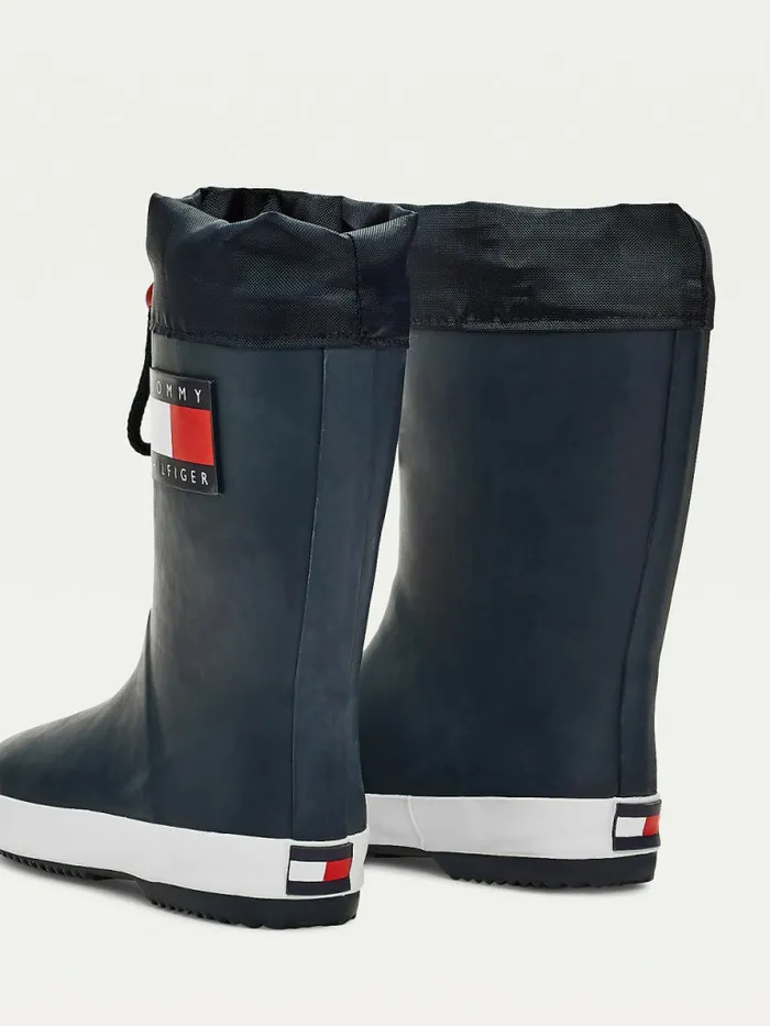 Tommy Hilfiger Flag Toggle Rain Boots Blue Girls Shoes and Accessories Casaul