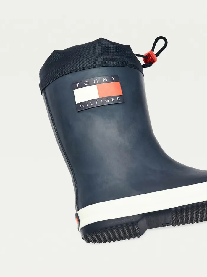 Tommy Hilfiger Flag Toggle Rain Boots Blue Girls Shoes and Accessories Casaul