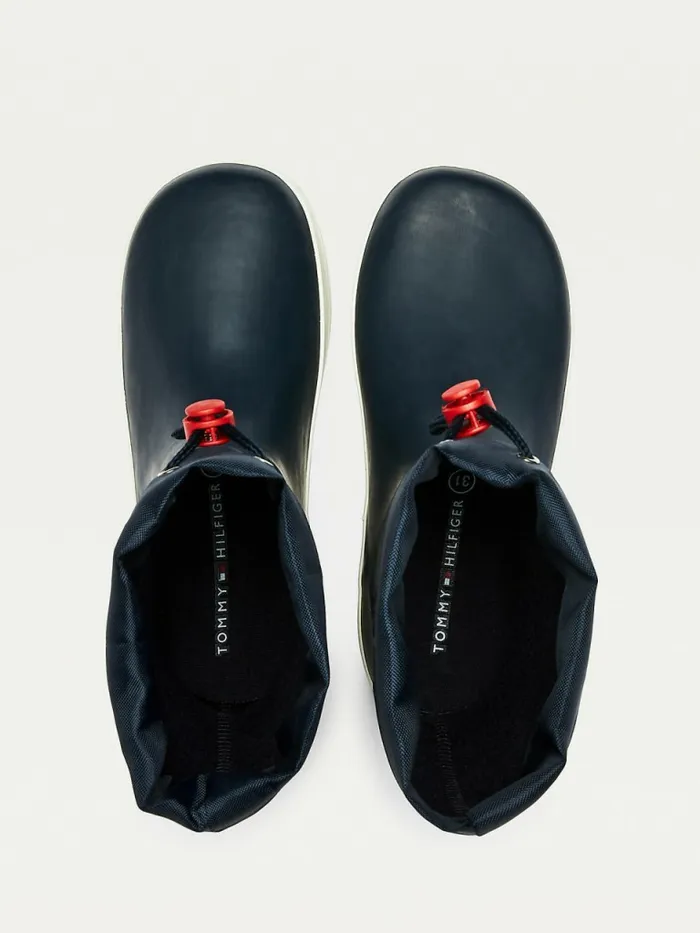 Tommy Hilfiger Flag Toggle Rain Boots Blue Girls Shoes and Accessories Casaul