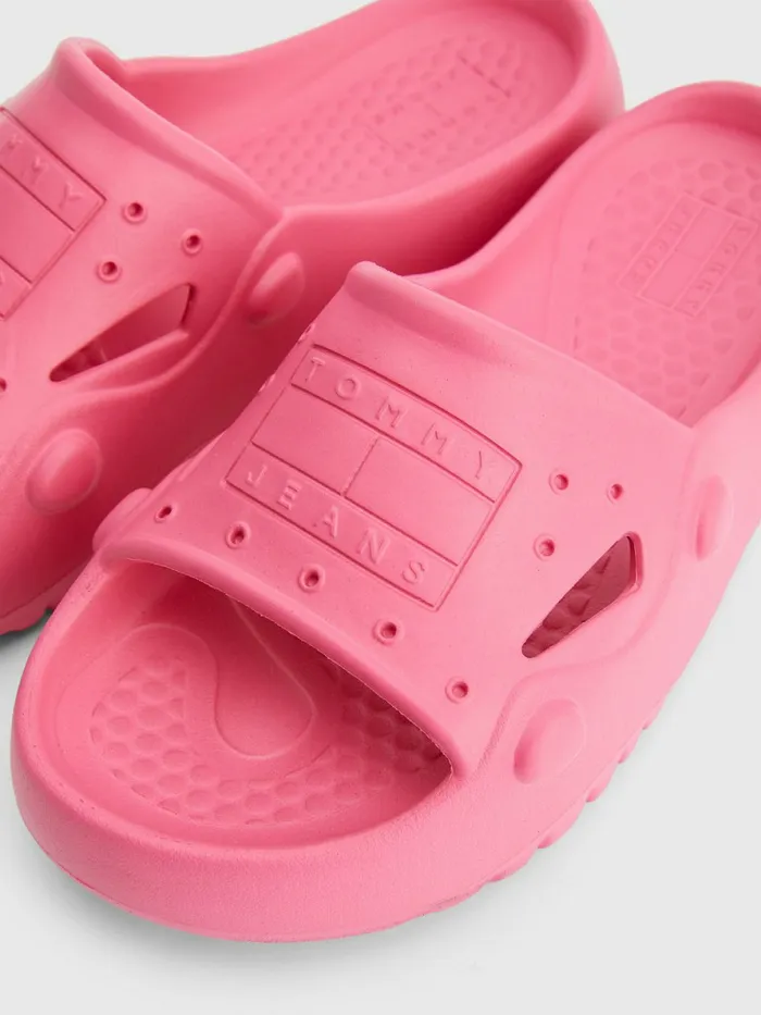 Tommy Hilfiger Flatform Cleat Pool Slides Pink Alert Womens Sandals Near Me