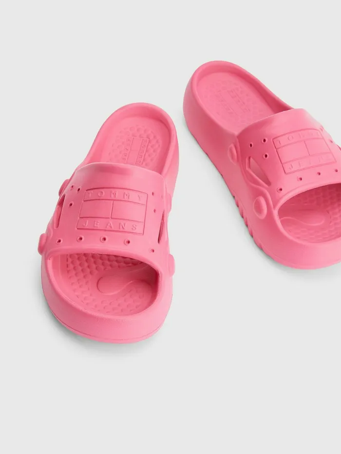 Tommy Hilfiger Flatform Cleat Pool Slides Pink Alert Womens Sandals Near Me
