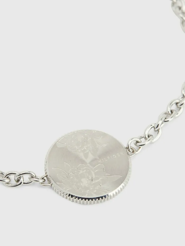 Tommy Hilfiger Floral Engraved Bracelet Silver Womens Jewellery