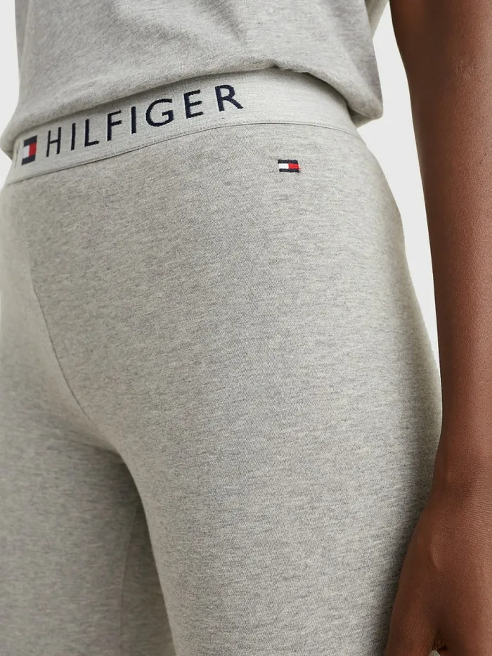Tommy Hilfiger Full Length Logo Leggings Grey Heather Womens Trousers