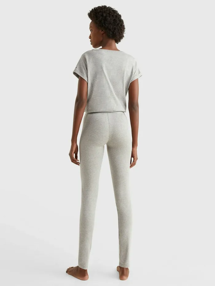 Tommy Hilfiger Full Length Logo Leggings Grey Heather Womens Trousers
