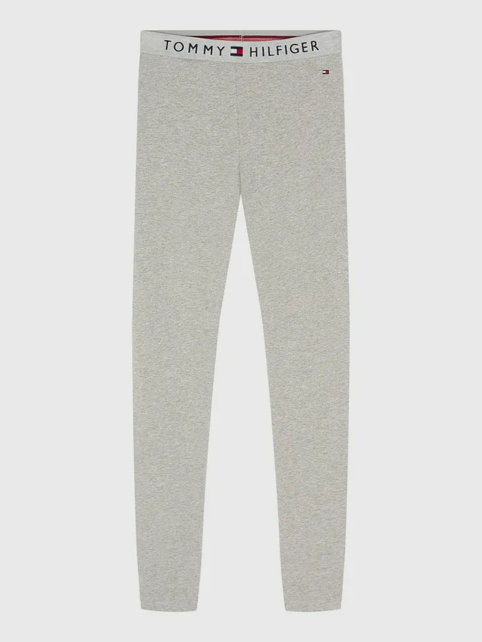 Tommy Hilfiger Full Length Logo Leggings Grey Heather Womens Trousers