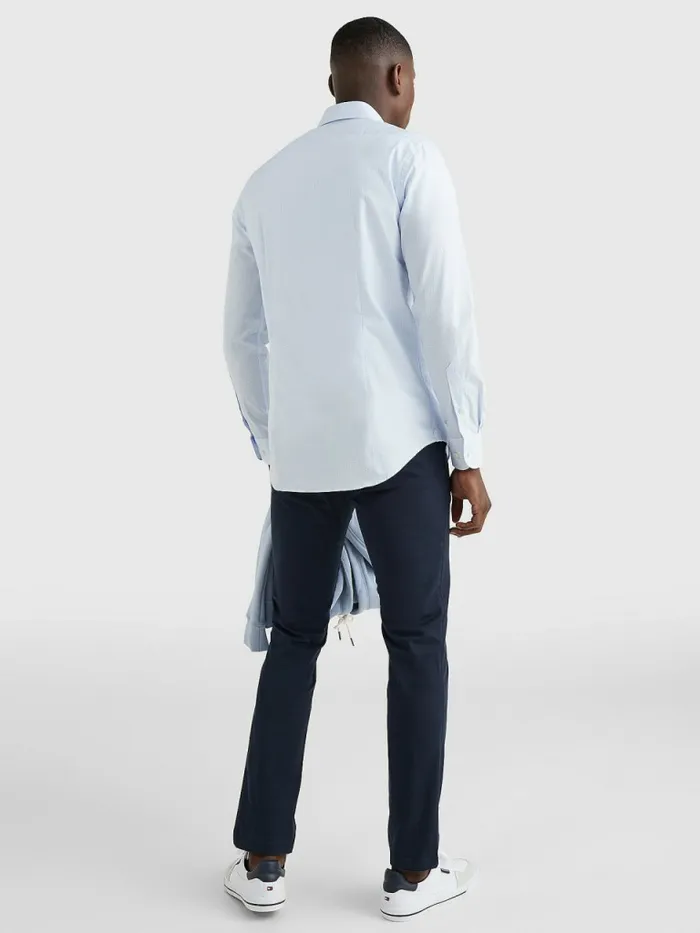 Tommy Hilfiger Geometric Print Slim Fit Shirt Light BlueWhite Mens Shirts Online