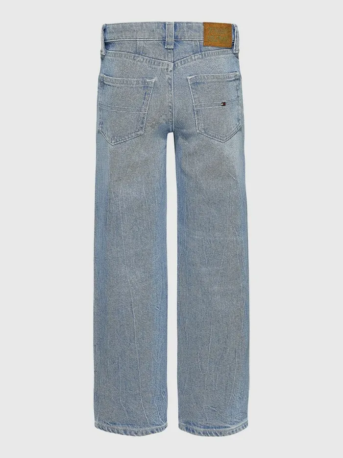 Tommy Hilfiger Girlfriend Faded Distressed Jeans Recycledaquablue Girls Jeans Gift for Friend