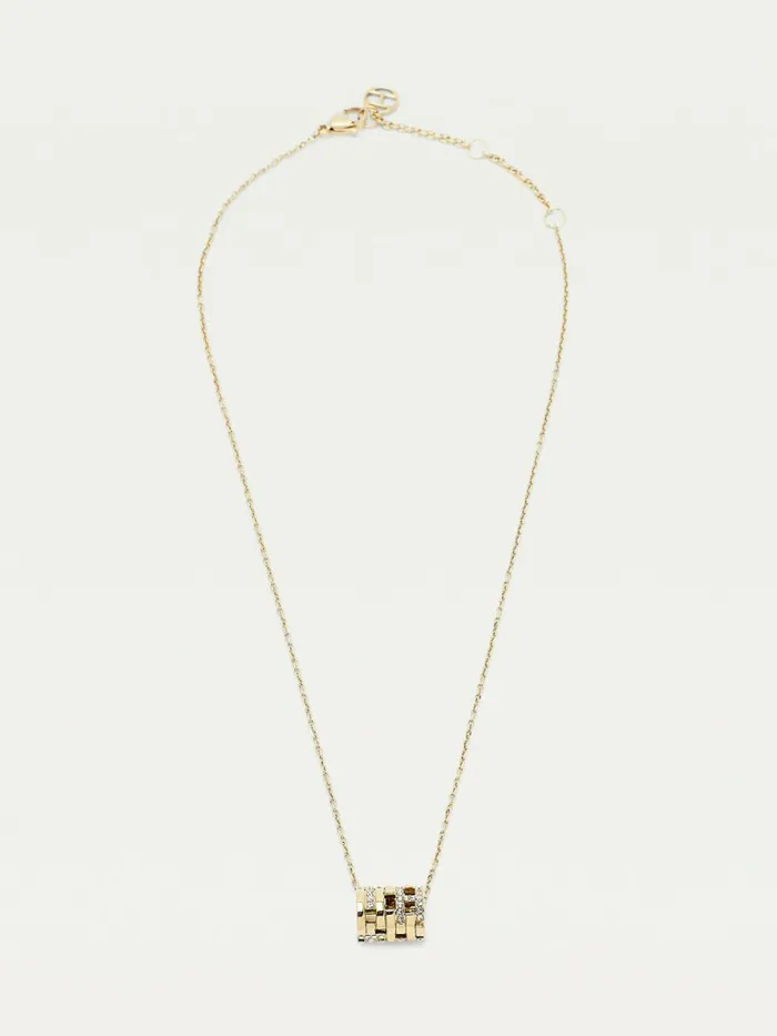 Tommy Hilfiger GoldPlated Monogram Pendant Crystal Necklace Yellow Gold Womens Jewellery Tommy Hilfiger GoldPlated Monogram Pendant Crystal Necklace Yellow Gold Womens Jewellery