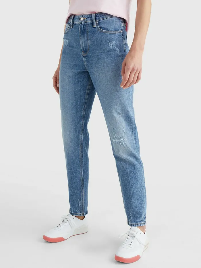 Tommy Hilfiger Gramercy Mom High Rise Tapered Distressed Jeans Feli Womens Jeans Cheap On Sale Tommy Hilfiger Gramercy Mom High Rise Tapered Distressed Jeans Feli Womens Jeans Cheap On Sale