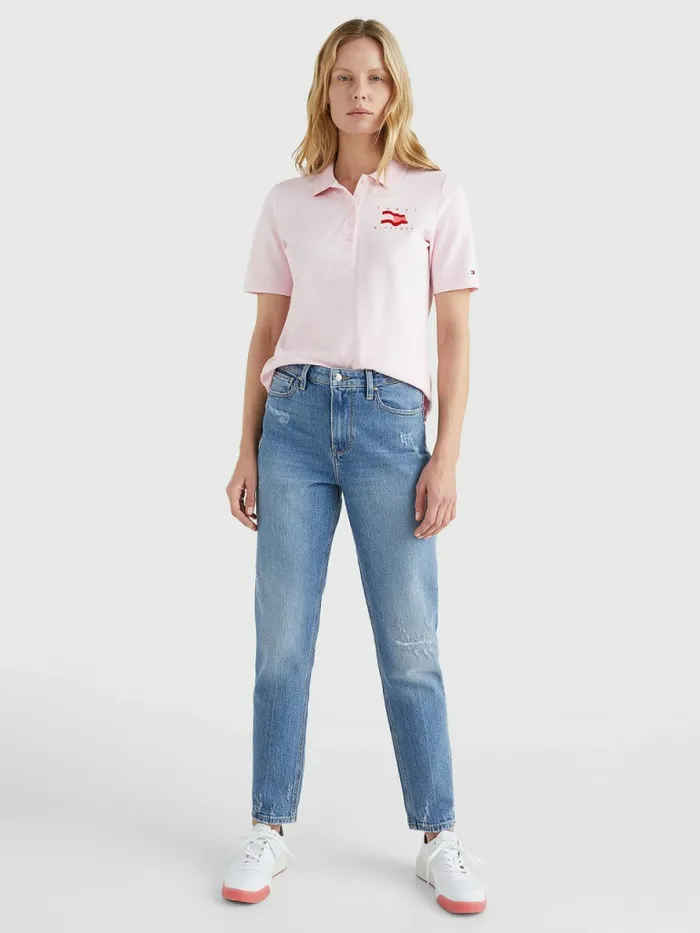 Tommy Hilfiger Gramercy Mom High Rise Tapered Distressed Jeans Feli Womens Jeans Cheap On Sale