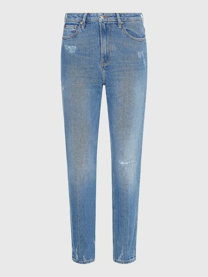 Tommy Hilfiger Gramercy Mom High Rise Tapered Distressed Jeans Feli Womens Jeans Cheap On Sale