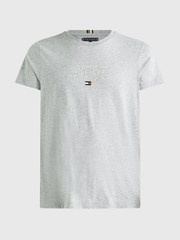 Tommy Hilfiger Graphic Logo TShirt Light Grey Heather Mens TShirts Gift 4 You