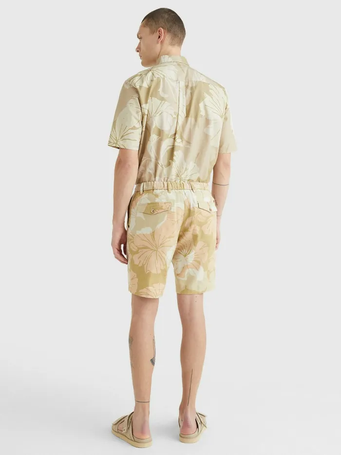 Tommy Hilfiger Harlem Modern Floral Relaxed Chino Shorts Clayed Pebble Mens Shorts Casaul