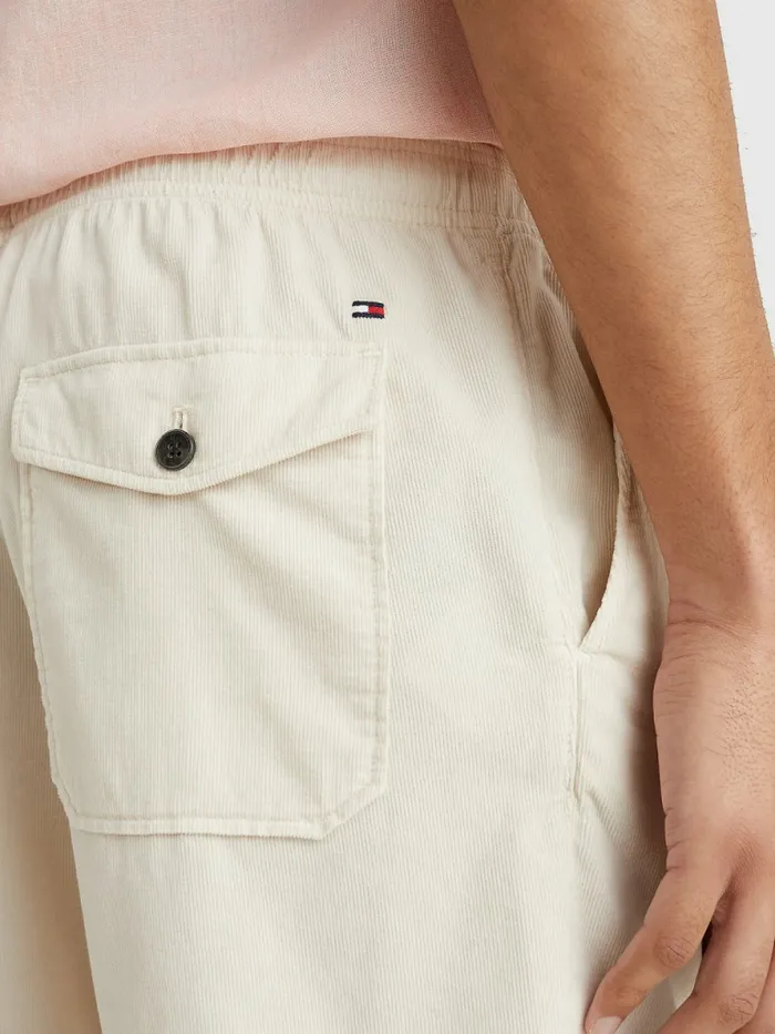 Tommy Hilfiger Harlem Relaxed Corduroy Shorts Feather White Mens Shorts Cheap On Sale