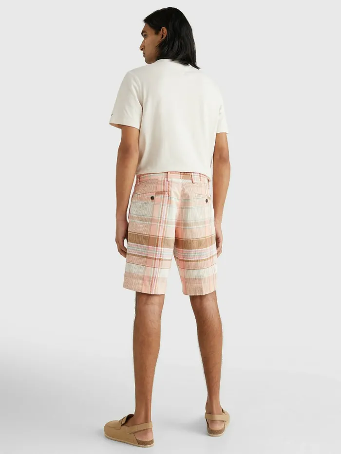 Tommy Hilfiger Harlem Relaxed Madras Check Shorts Frosty Peach Mens Shorts Online