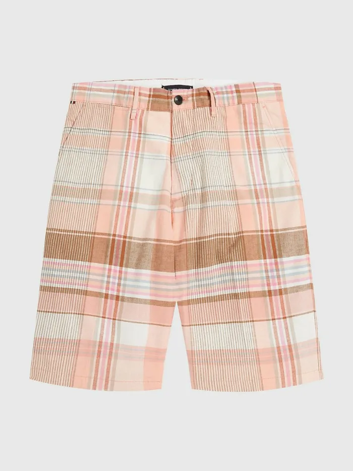 Tommy Hilfiger Harlem Relaxed Madras Check Shorts Frosty Peach Mens Shorts Online