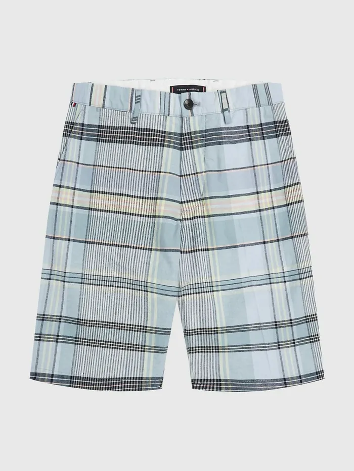 Tommy Hilfiger Harlem Relaxed Madras Check Shorts Lofty Blue Mens Tracksuits Gift 4 You