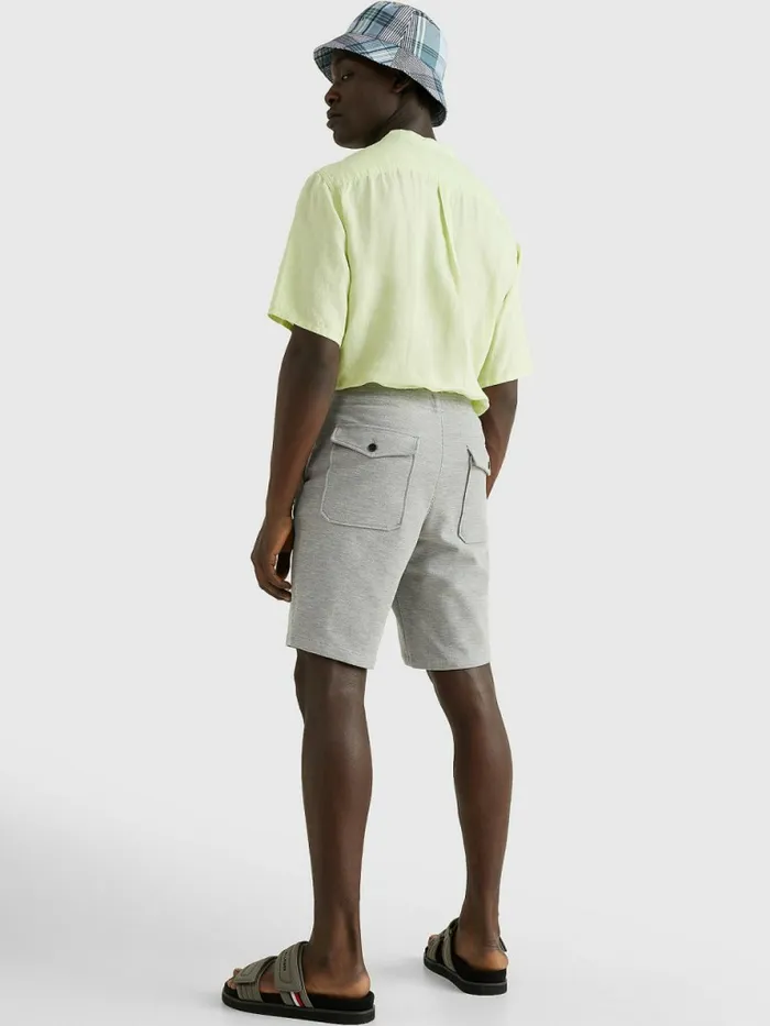 Tommy Hilfiger Harlem Relaxed Waffle Jersey Shorts Medium Grey Heather Mens Shorts On Sale