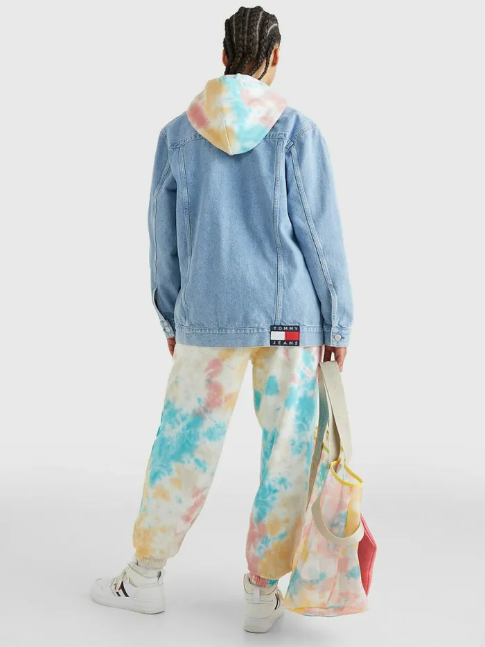 Tommy Hilfiger Hemp Denim Oversized Utility Jacket Denim Light Womens Coats and Jackets Near Me