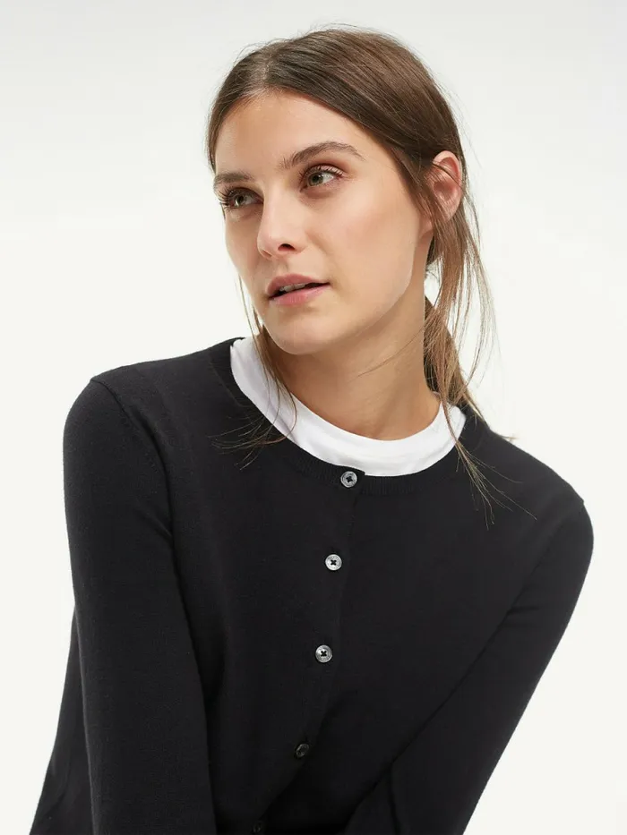 Tommy Hilfiger Heritage ButtonUp Cardigan Masters Black Womens Knitwear On Sale