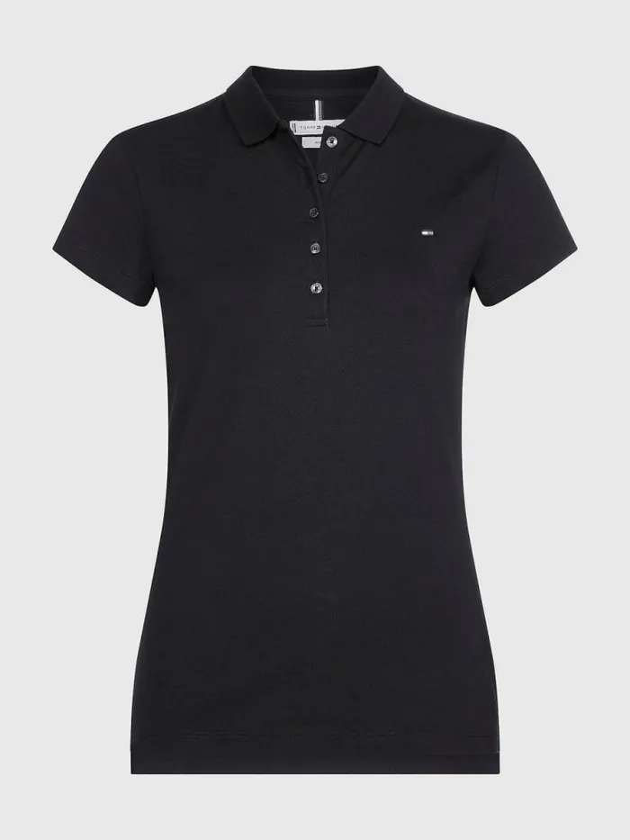 Tommy Hilfiger Heritage Slim Fit Polo Shirt Masters Black Womens Essentials