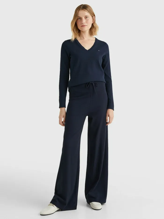 Tommy Hilfiger Heritage VNeck Jumper Midnight Womens Knitwear Online