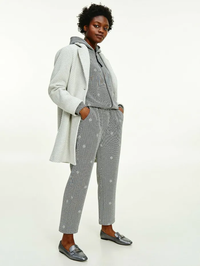 Tommy Hilfiger Herringbone SingleBreasted Coat Grey Heather Herringbone Womens Coats and Jackets Gift for Friend Tommy Hilfiger Herringbone SingleBreasted Coat Grey Heather Herringbone Womens Coats and Jackets Gift for Friend