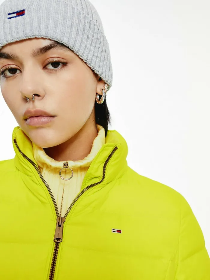 Tommy Hilfiger Hooded Down Jacket Neo Lime Womens Coats and Jackets Casaul