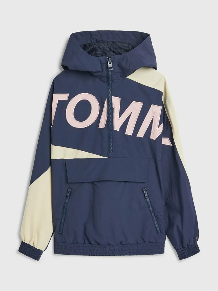 Tommy Hilfiger Hooded Logo Chicago Windbreaker Twilight NavyColorblock Girls Coats and Jackets Gift 4 You Tommy Hilfiger Hooded Logo Chicago Windbreaker Twilight NavyColorblock Girls Coats and Jackets Gift 4 You