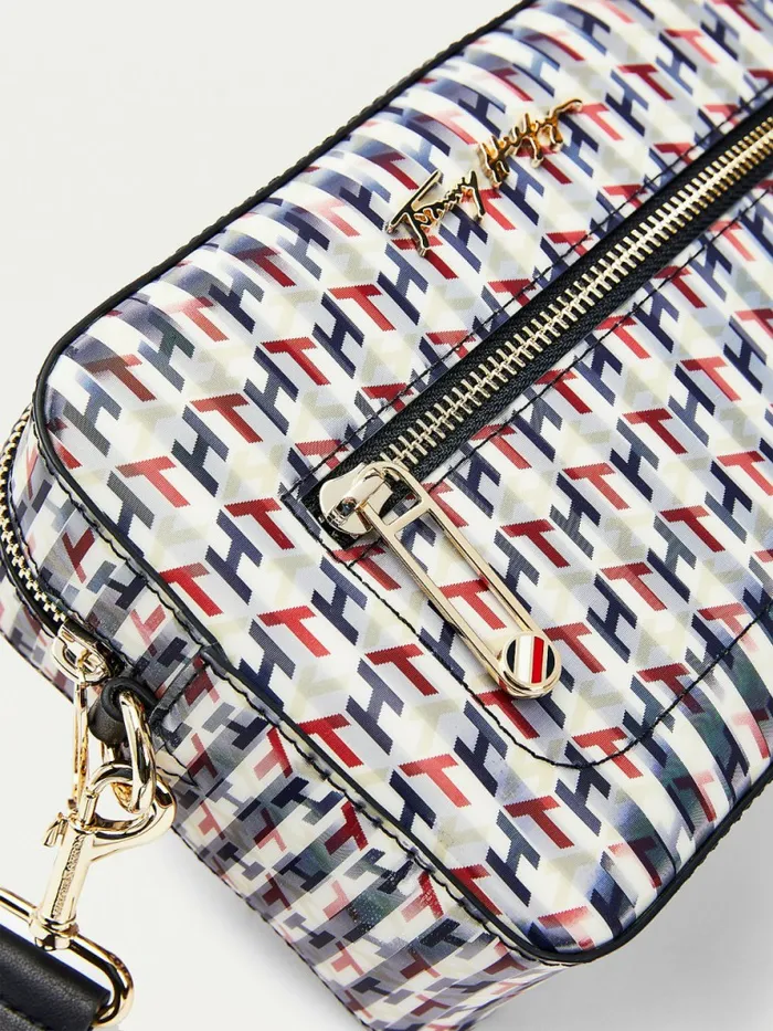 Tommy Hilfiger Iconic Holographic Monogram Camera Bag Lenticular Monogram Womens Bags Casaul