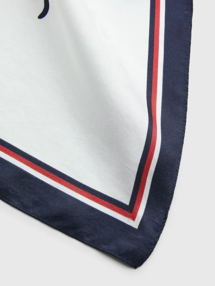Tommy Hilfiger Iconic Silk Bandana White Womens Hats and Scarves For Sale