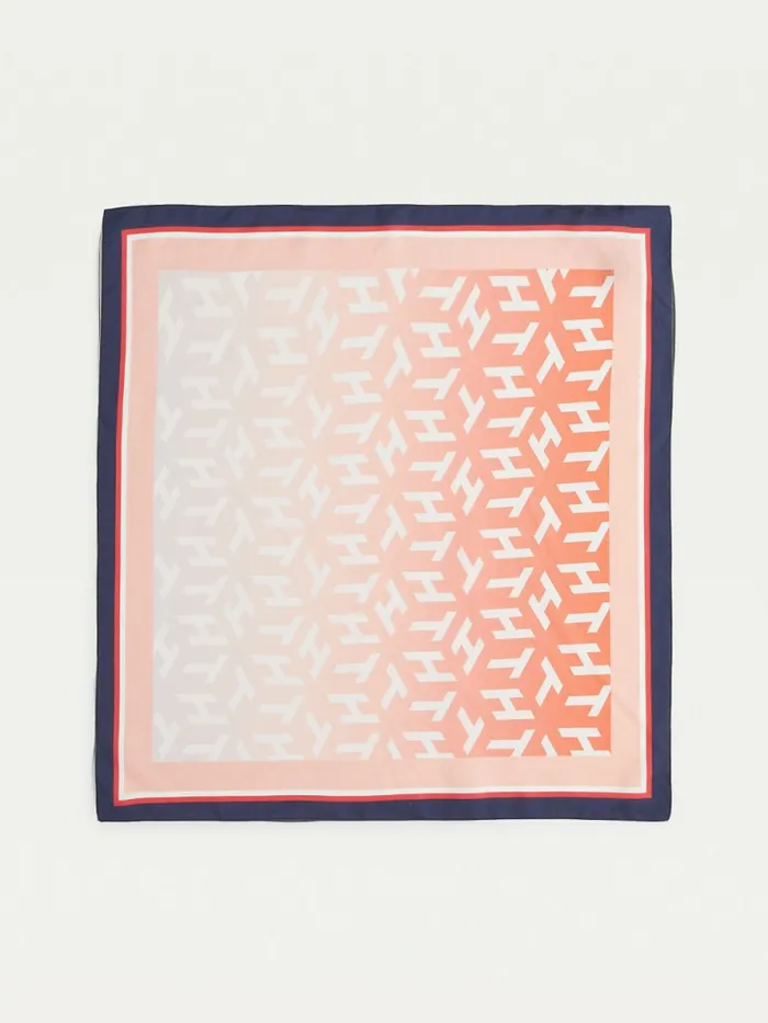 Tommy Hilfiger Iconic Silk Monogram Bandana Pink Mix Womens Hats and Scarves Gift Ideas Tommy Hilfiger Iconic Silk Monogram Bandana Pink Mix Womens Hats and Scarves Gift Ideas
