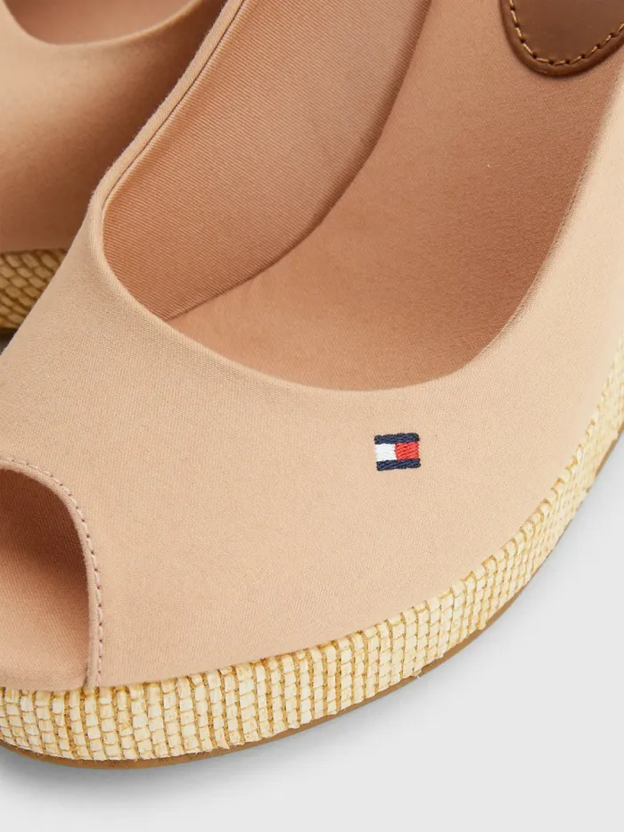 Tommy Hilfiger Iconic Slingback Espadrille High Heel Wedges Sandrift Womens Sandals For Sale