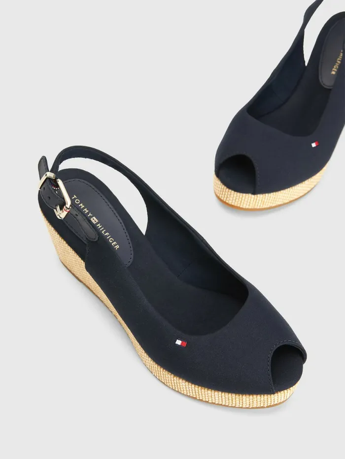 Tommy Hilfiger Iconic Slingback Espadrille Wedges Desert Sky Womens Sandals For Sale