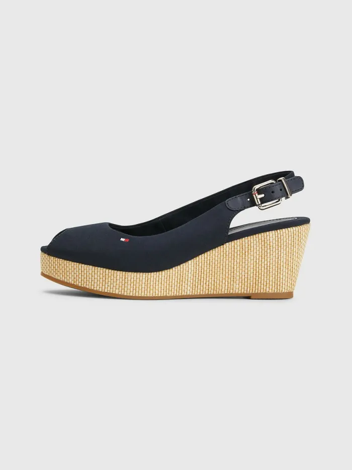 Tommy Hilfiger Iconic Slingback Espadrille Wedges Desert Sky Womens Sandals For Sale