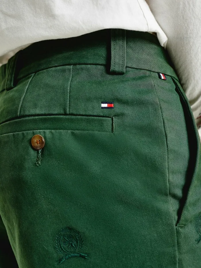 Tommy Hilfiger Icons Crest Embroidery Relaxed Fit Trousers National Forest Mens Trousers