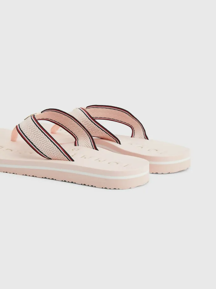 Tommy Hilfiger Interlock Monogram FlipFlops Pink Dust Womens Boots Fashion