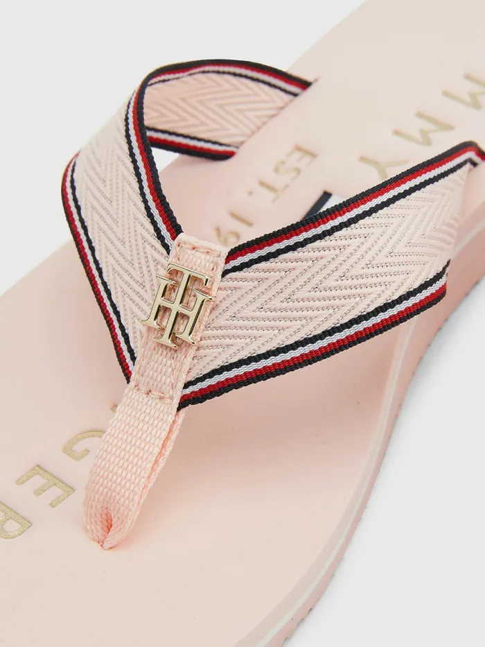 Tommy Hilfiger Interlock Monogram FlipFlops Pink Dust Womens Boots Fashion