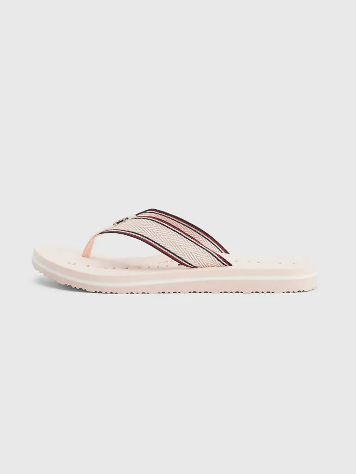 Tommy Hilfiger Interlock Monogram FlipFlops Pink Dust Womens Boots Fashion
