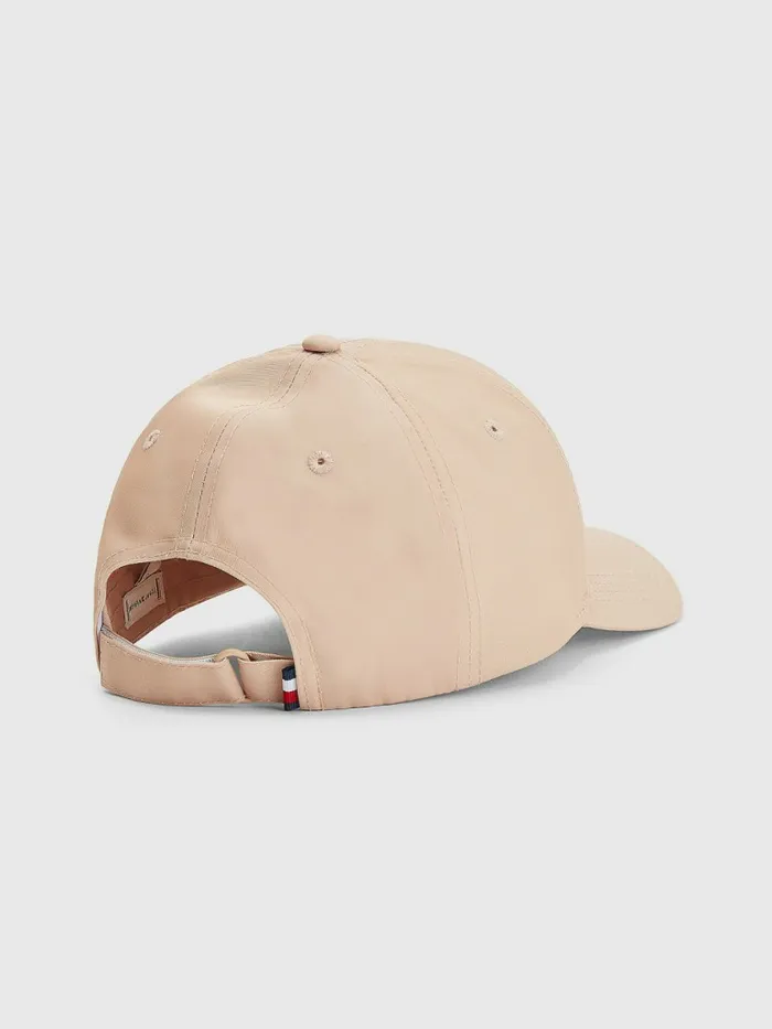 Tommy Hilfiger Interlock Plaque Cap Beige Womens Hats and Scarves Gift 4 You
