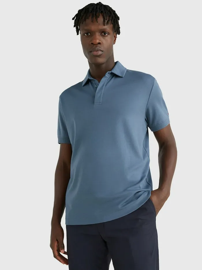 Tommy Hilfiger Interlock Regular Fit Polo Charcoal Blue Mens Polo Shirts Gift for Friend Tommy Hilfiger Interlock Regular Fit Polo Charcoal Blue Mens Polo Shirts Gift for Friend