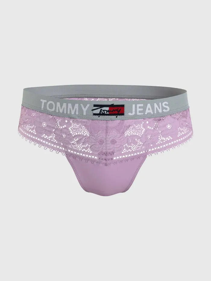 Tommy Hilfiger Lace Tanga Briefs Luminous Lilac Womens Lingerie