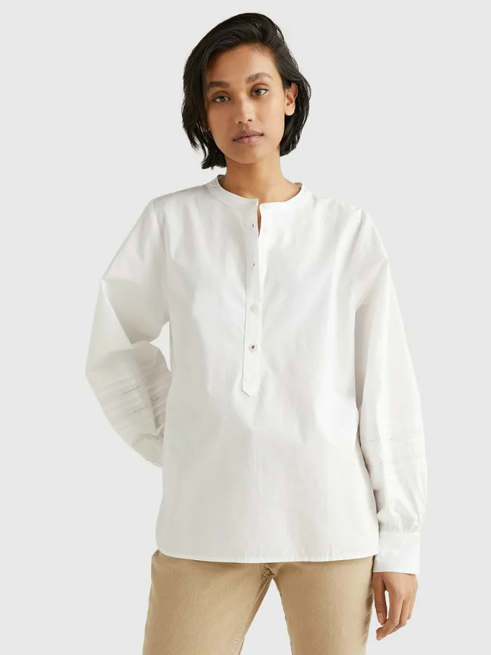 Tommy Hilfiger Ladder Lace Regular Fit Henley Blouse Th Optic White Womens Shirts and Blouses Gift 4 You Tommy Hilfiger Ladder Lace Regular Fit Henley Blouse Th Optic White Womens Shirts and Blouses Gift 4 You