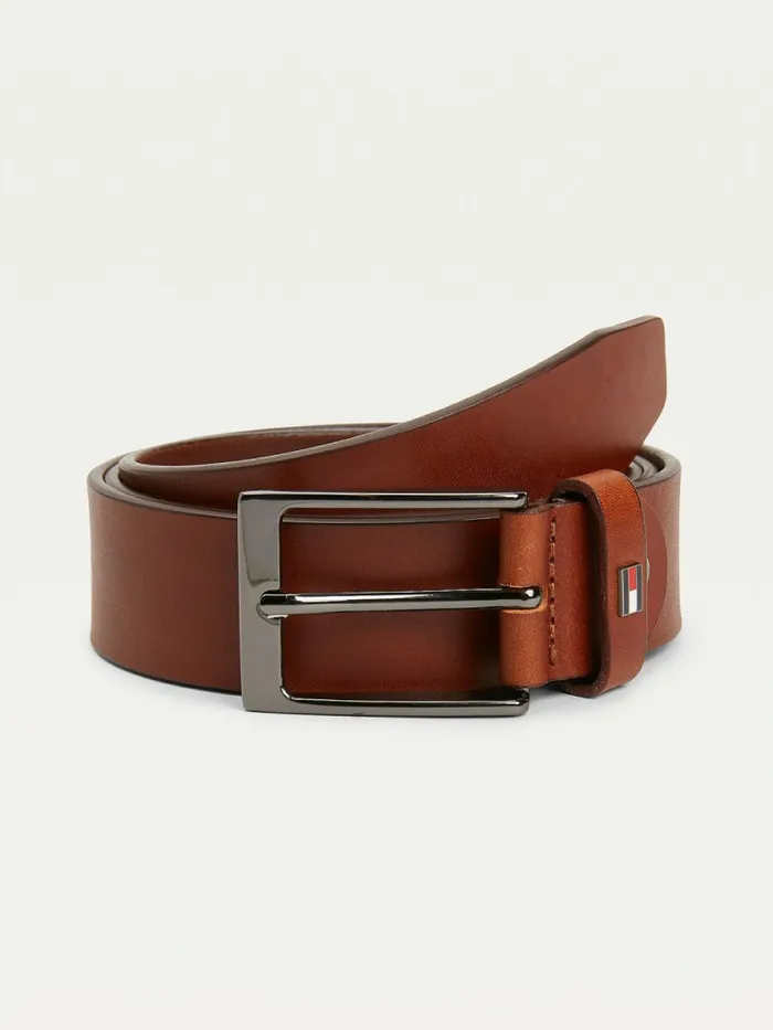 Tommy Hilfiger Layton Adjustable Organic Leather Belt Cognac Mens Belts Popular