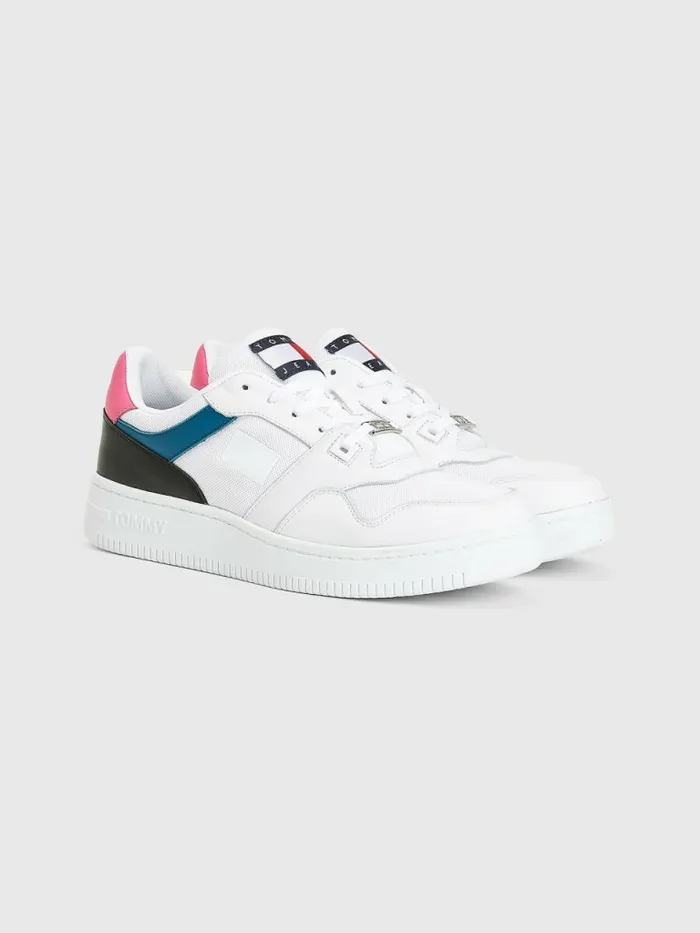 Tommy Hilfiger Leather Basketball Trainers Petrol Womens Boots Fashion